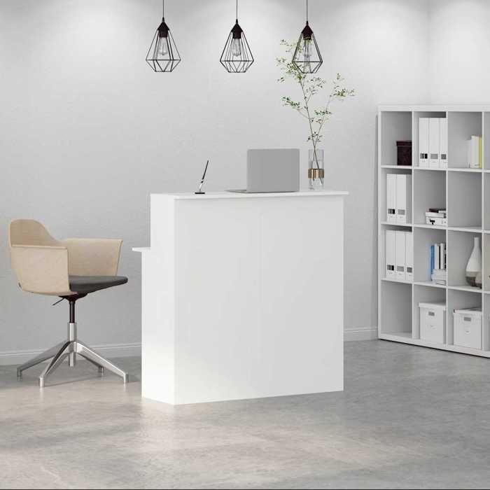 (SOLDE d'été) Bureau de réception - Conception réfléchie - blanc 100 x 50 x 103,5 cm bois d'ingénierie Aspect élégant*1113241