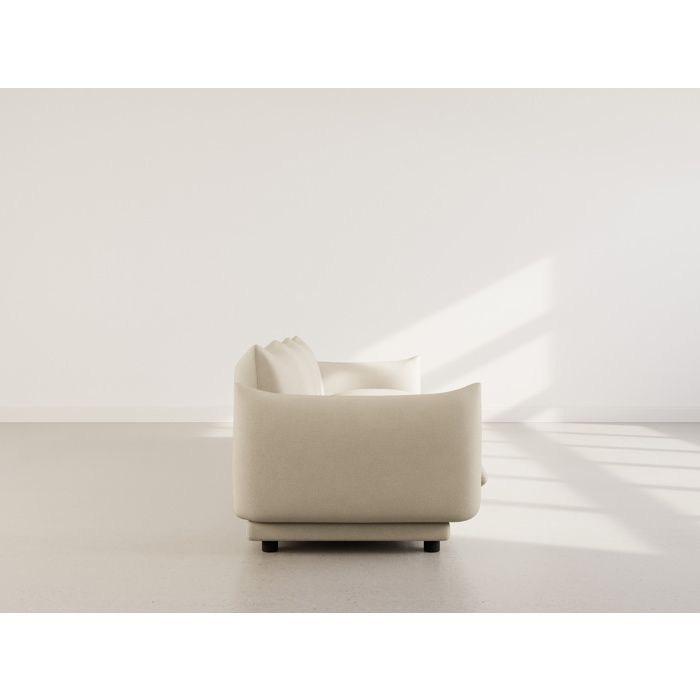 Jeanne - Sofá modular de 3 plazas en terciopelo texturizado - Beige