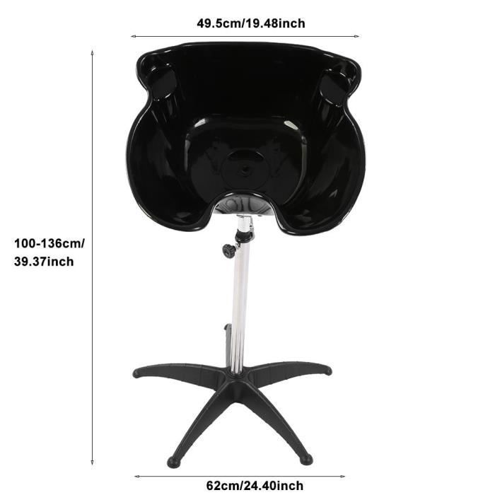 Bac à Shampoing Lave Tête Coiffure salons de Beauté Bac de levage Portable Mobilité Mobile BCS-142 -QIM