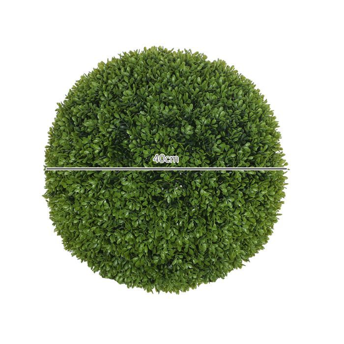 Lot de 2 boules de buis artificielles HOMCOM 40 cm, protection UV, décoration pour la maison, le jardin, la fête de mariage, vert