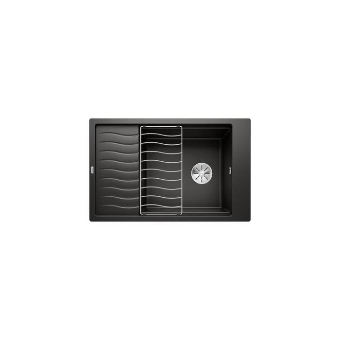 Evier - BLANCO - ELON XL 6S - Noir - Cuve XL - Egouttoir extensible - A poser