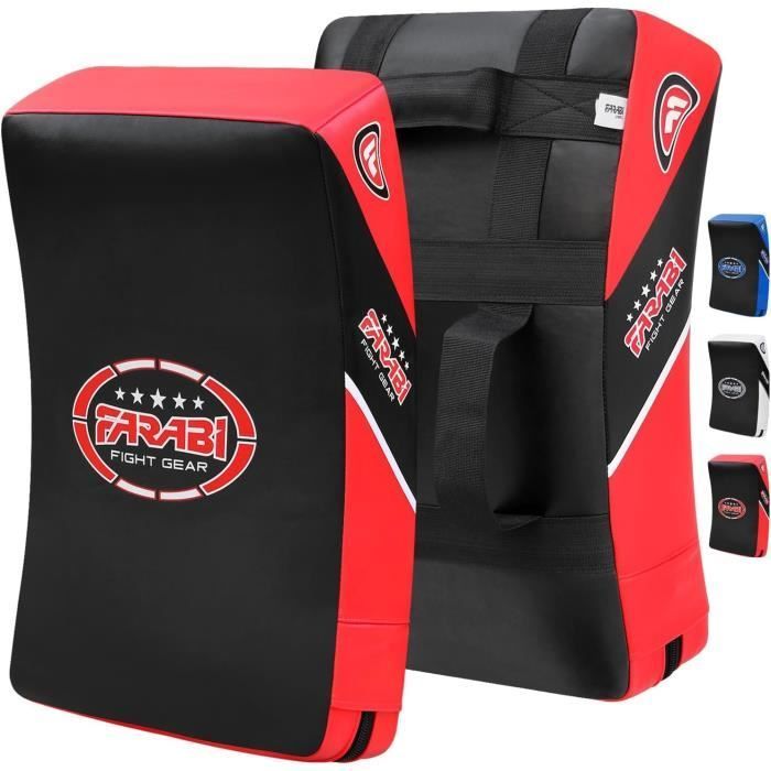Scudo da combattimento grande rosso FARABI SPORTS per Muay Thai, MMA, arti marziali e boxe