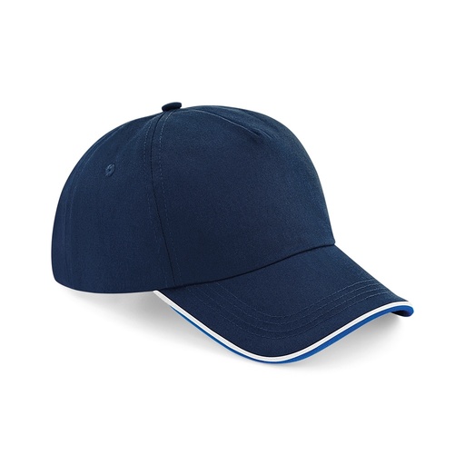 Casquette Beechfield Authentic à cinq panneaux avec passepoil