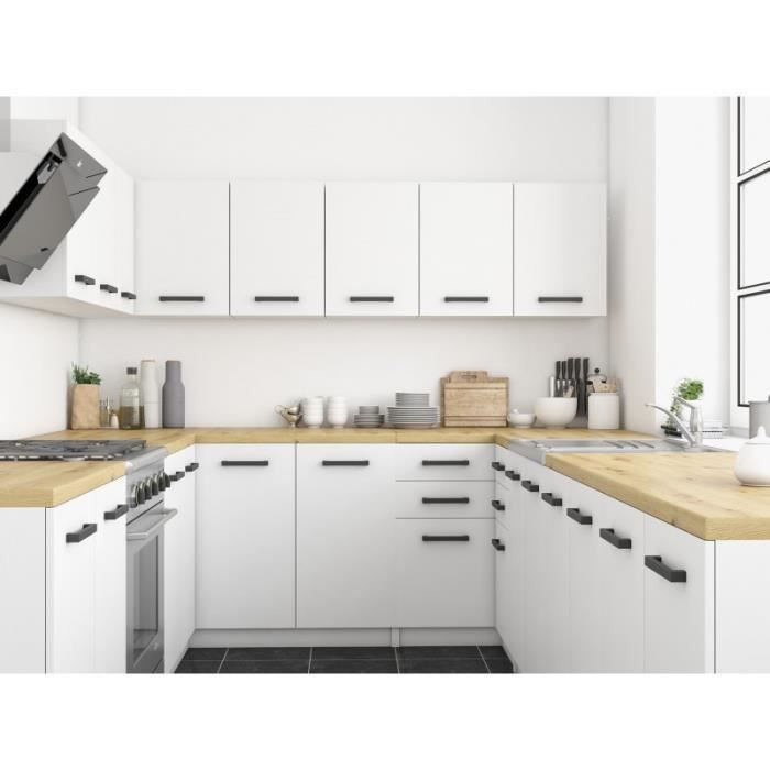 JASPER - Cocina modular y lineal completa de 200 cm de largo, 6 piezas - Encimera INCLUIDA - Muebles de cocina