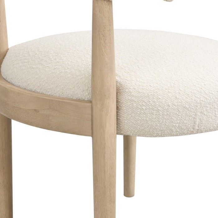 Juego de 2 sillas de comedor de madera maciza, acabado natural rizado, modernas, cómodas, para salón o cafetería, 58x58x78cm