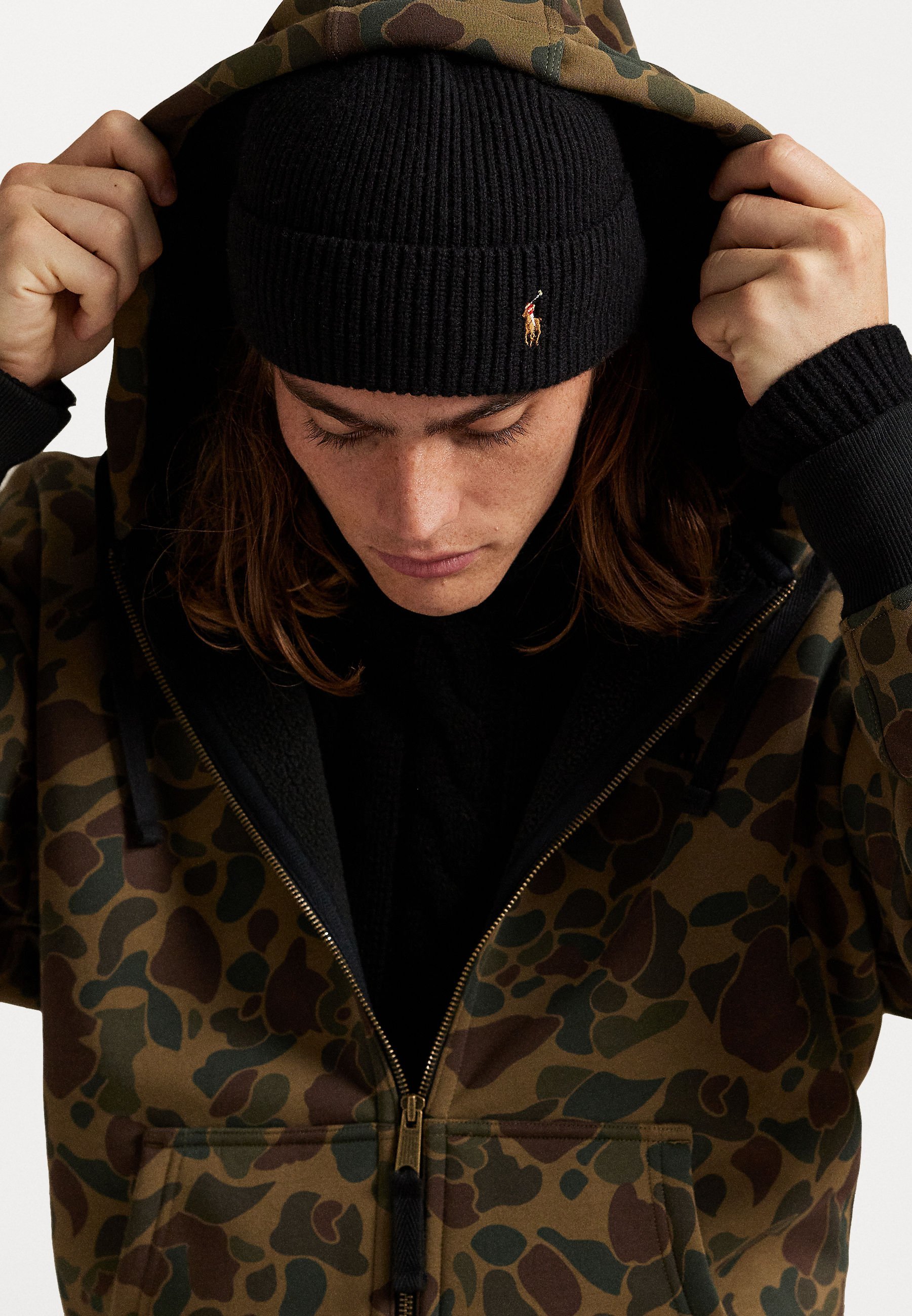 Polo Ralph Lauren CAMO DUBBELGEBREIDE HOODIE - Sweatshirt met rits - meerkleurig