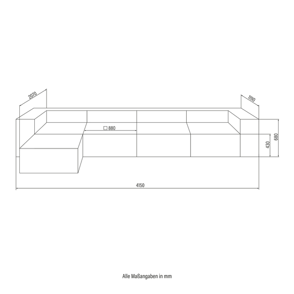 Modular Καναπές VERONA, XL, hellgrau