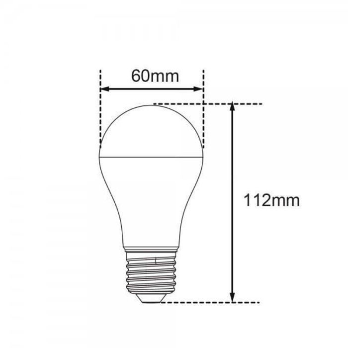 Conjunto de 10 lâmpadas LED E27 9W equivalente a 60W 806lm (Branco frio 6400K)