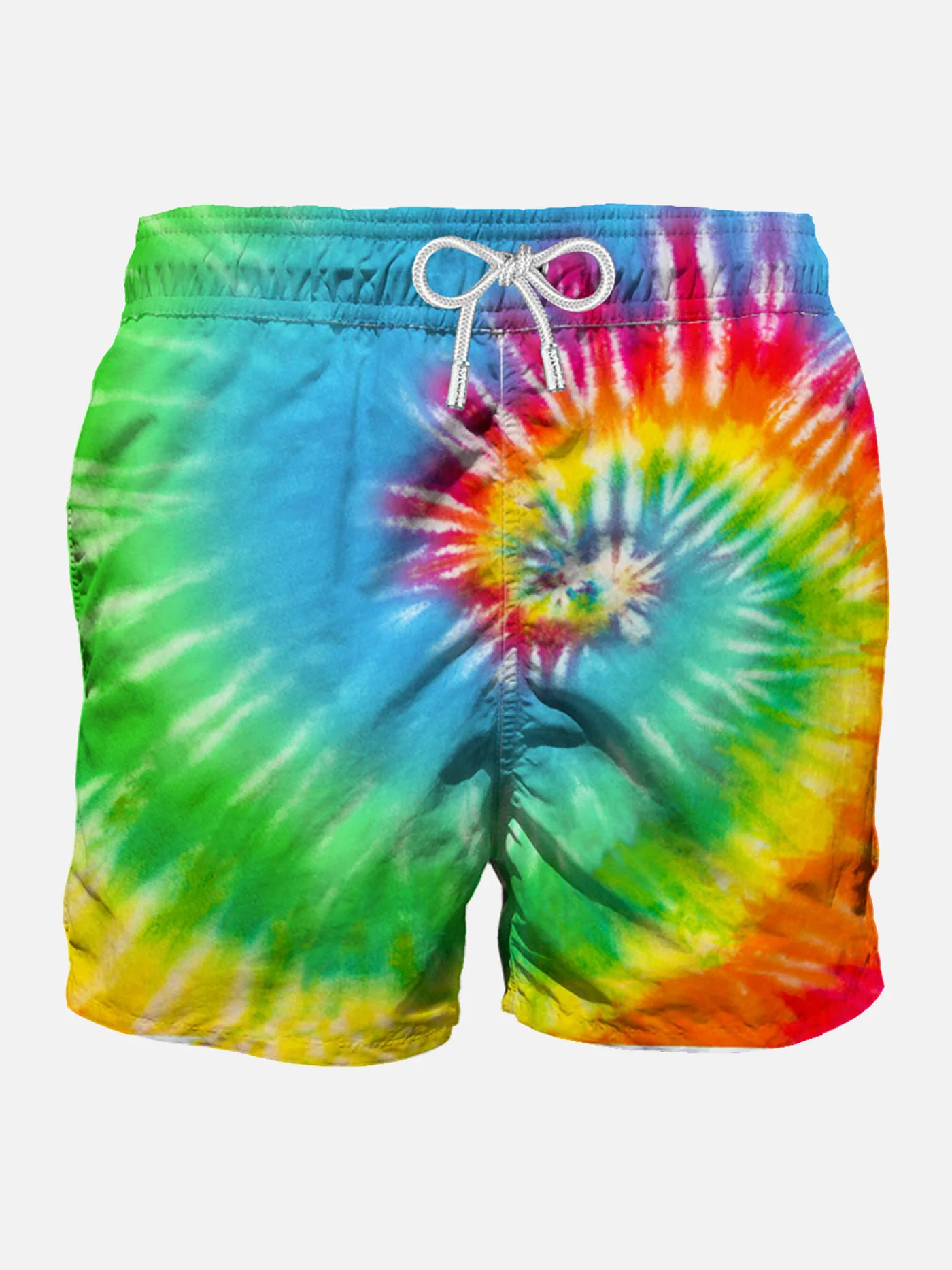 Heren zwempak met fluorescerende tie-dye print