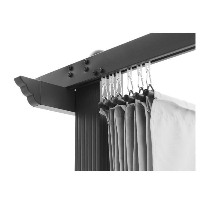 Pergola en aluminium CORDOBA - Gris - 4 x 3 m