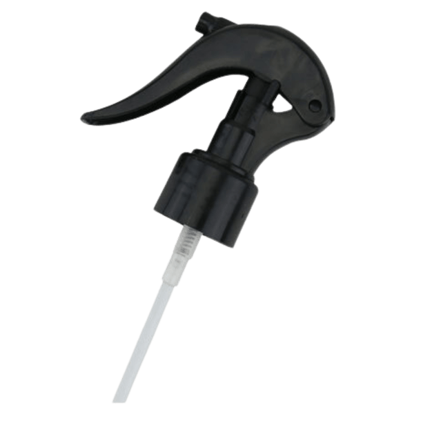 Pompe spray noire à gâchette en PP 24/410 pour flacon