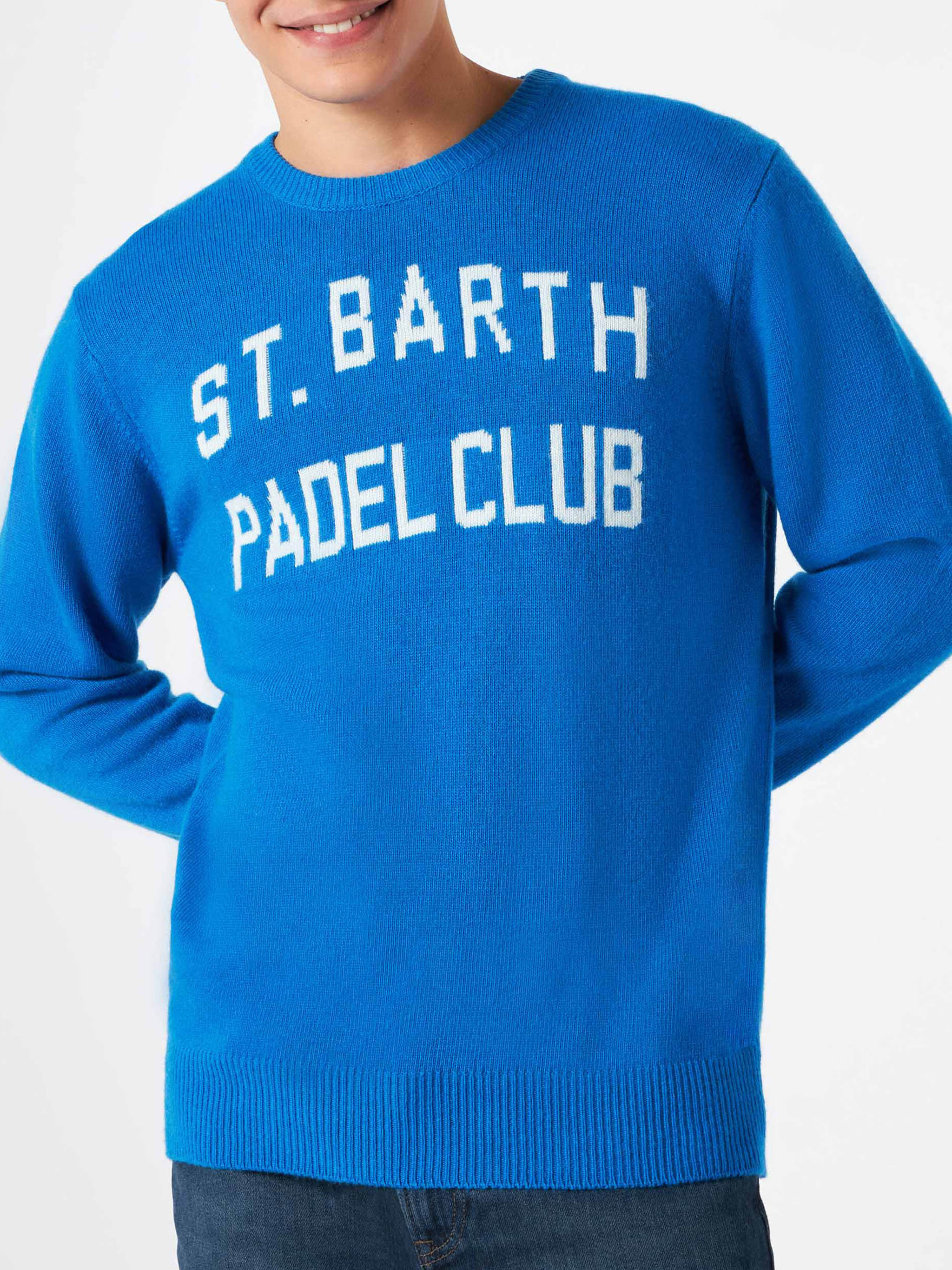 Maglione da uomo con stampa jacquard St. Barth Padel Club