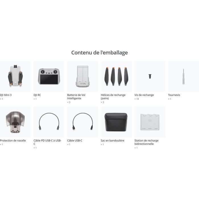 Drone - DJI - Mini 3 Fly More Combo - Con controller intelligente - Grigio