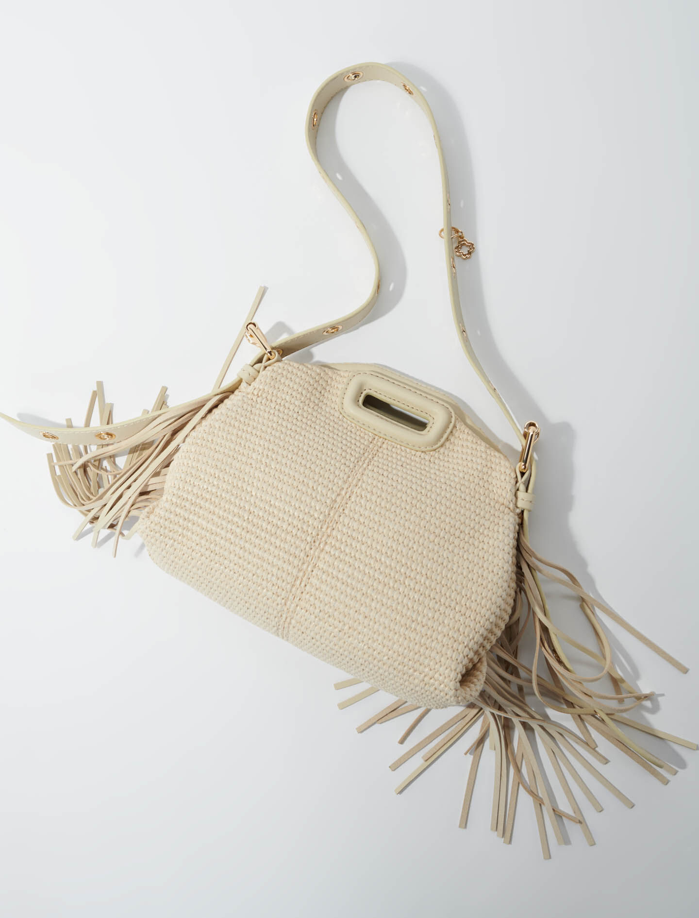 Miss M minitasje met raffia-effect - Beige