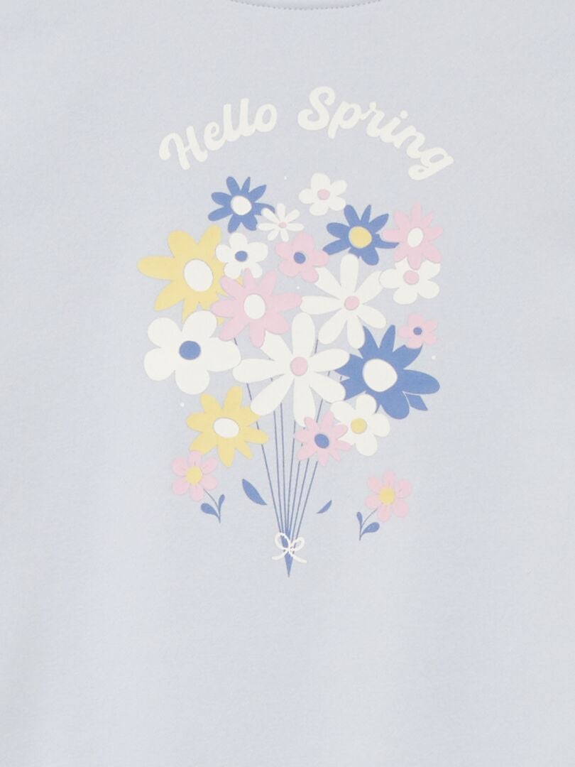 Sweatshirt van fleece met print - BLAUW