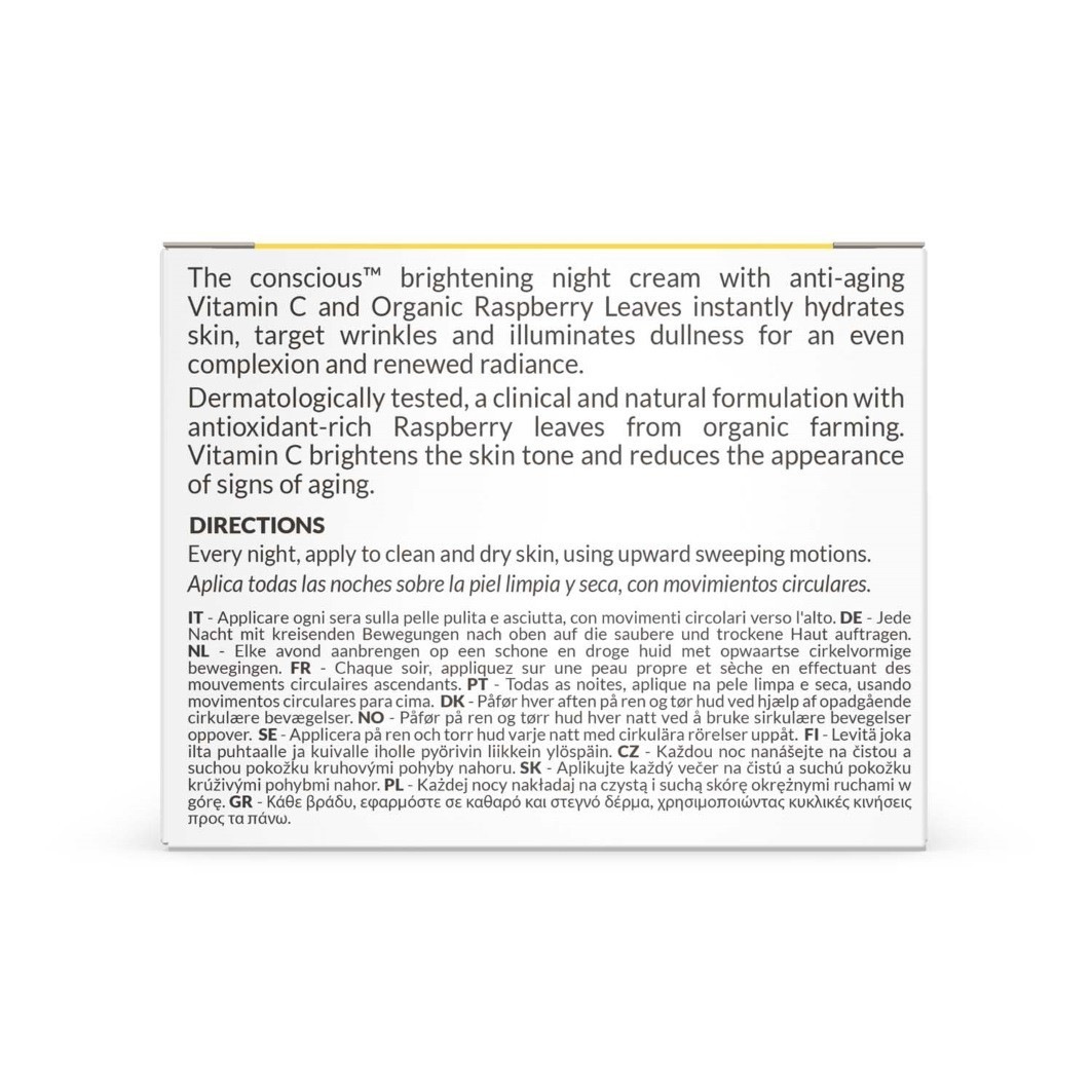 Crème de nuit anti-âge à la vitamine C The conscious™ - 50 ml