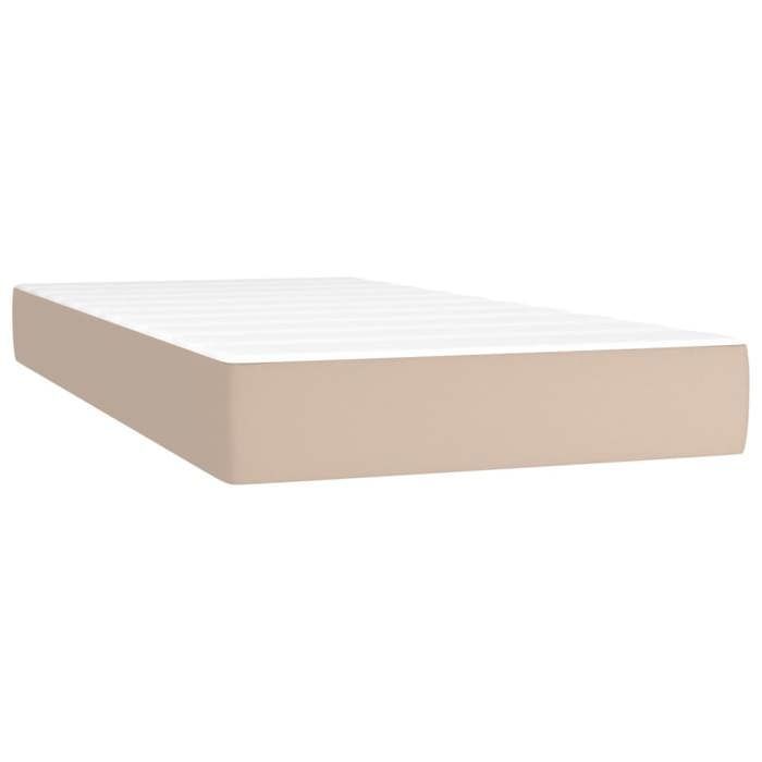 Struttura letto con materasso - Maison Exclusive - 80x200 cm - Ecopelle color cappuccino - Massimo relax