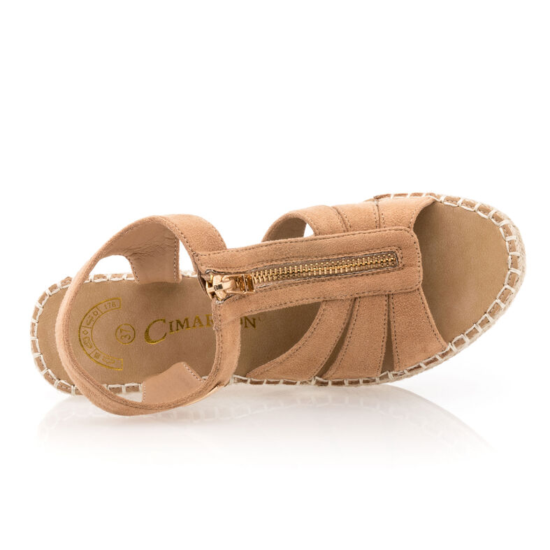 Bruine espadrilles voor dames met touwzolen