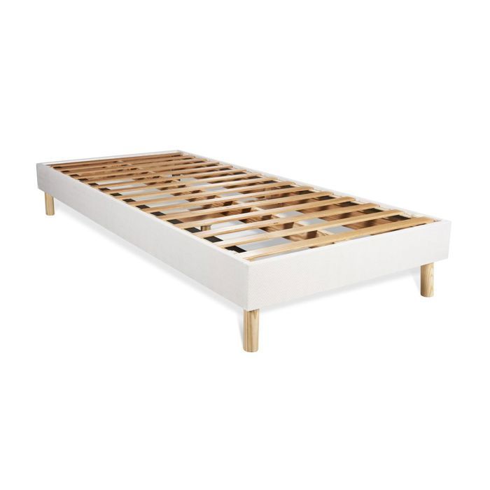 Conjunto de colchão e base de cama 90x200 cm - Base de cama branca (necessita montagem) - Actiflex Relax
