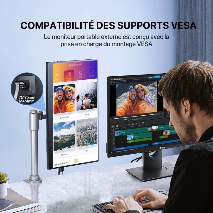 Draagbare monitor van 17,3 inch, 3840*2160 4K UHD, contrastverhouding 1500:1 | helderheid 500 cd/m² | 100% NTSC | 100% Adobe RGB