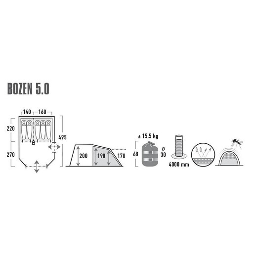 Bozen High Peak 5.0 Tent