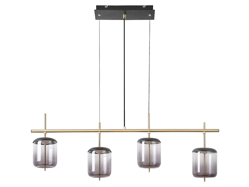 Lampa wisząca Delice LED 4-punktowa metalowa czarno-złota