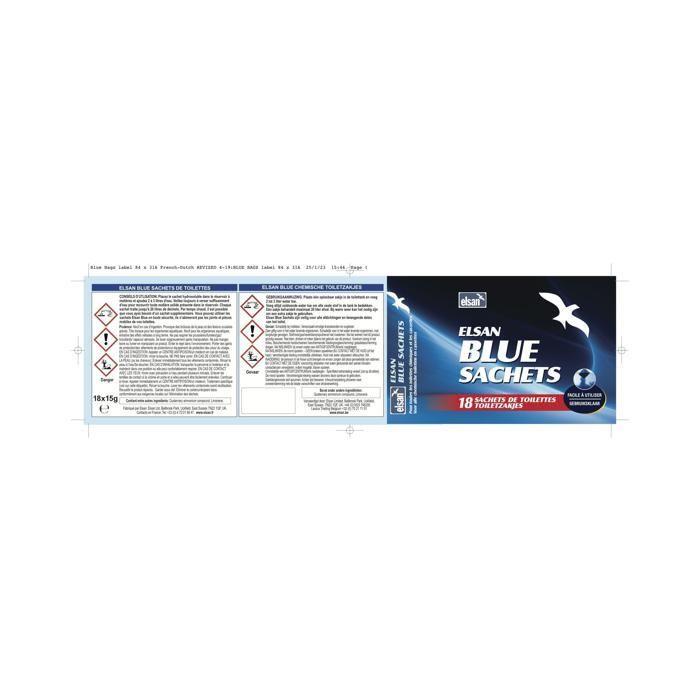 Sobres azules - ELSAN - Aditivo 100% soluble - Para uso en depósitos de 18 a 24 litros