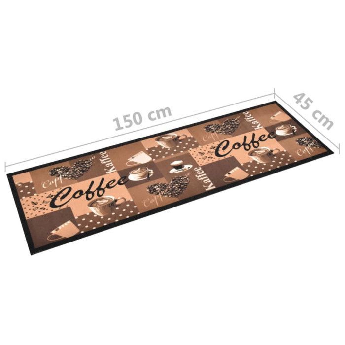 vidaXL Wasbare Keukenmat, Koffiebruin, 45x150 cm