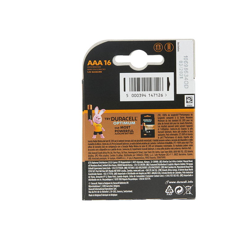 Duracell AAA-batterijen (16 stuks), Duracell