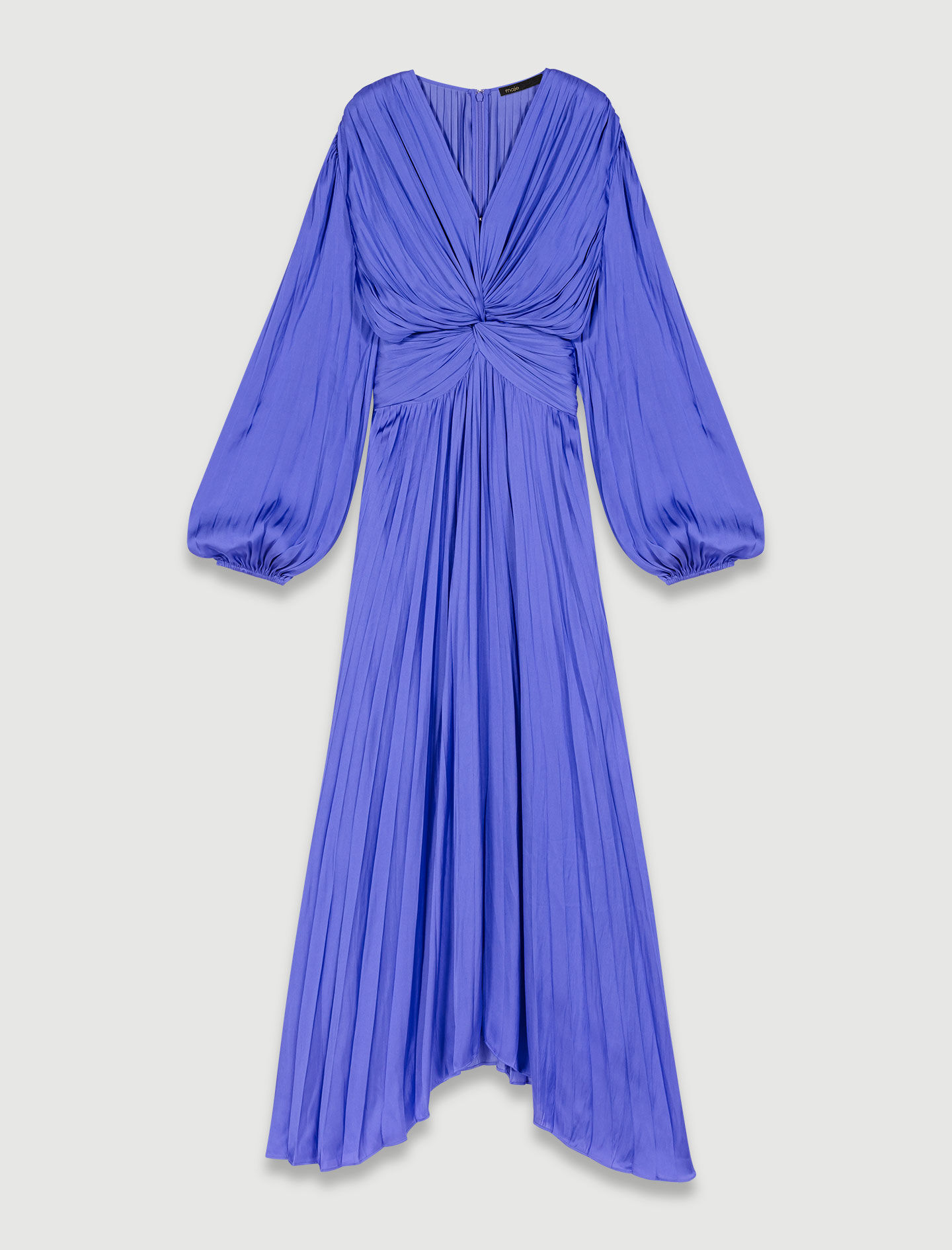 Lange satijnen gedrapeerde jurk - Violet