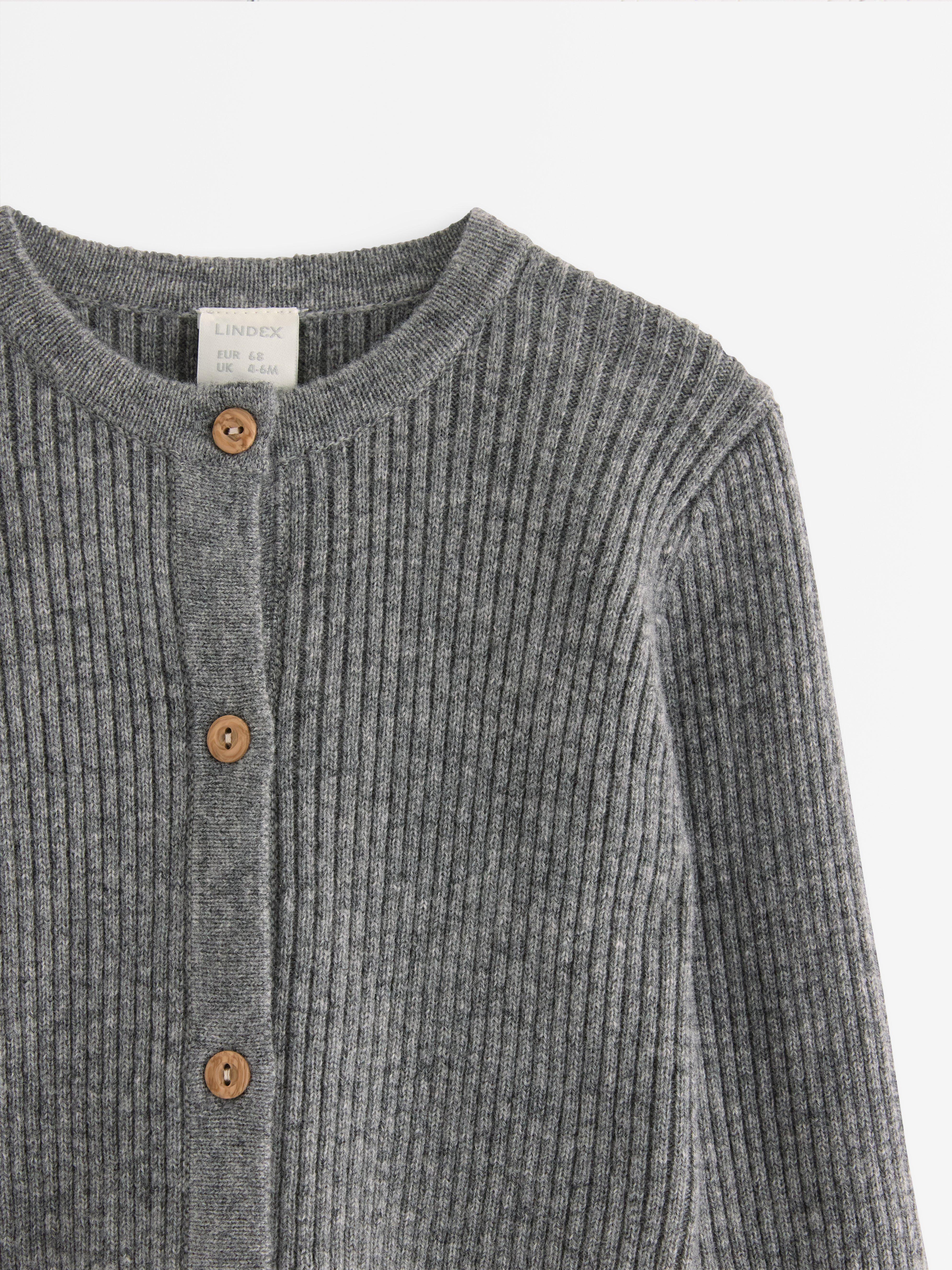 Cárdigan de lana merino Gris jaspeado