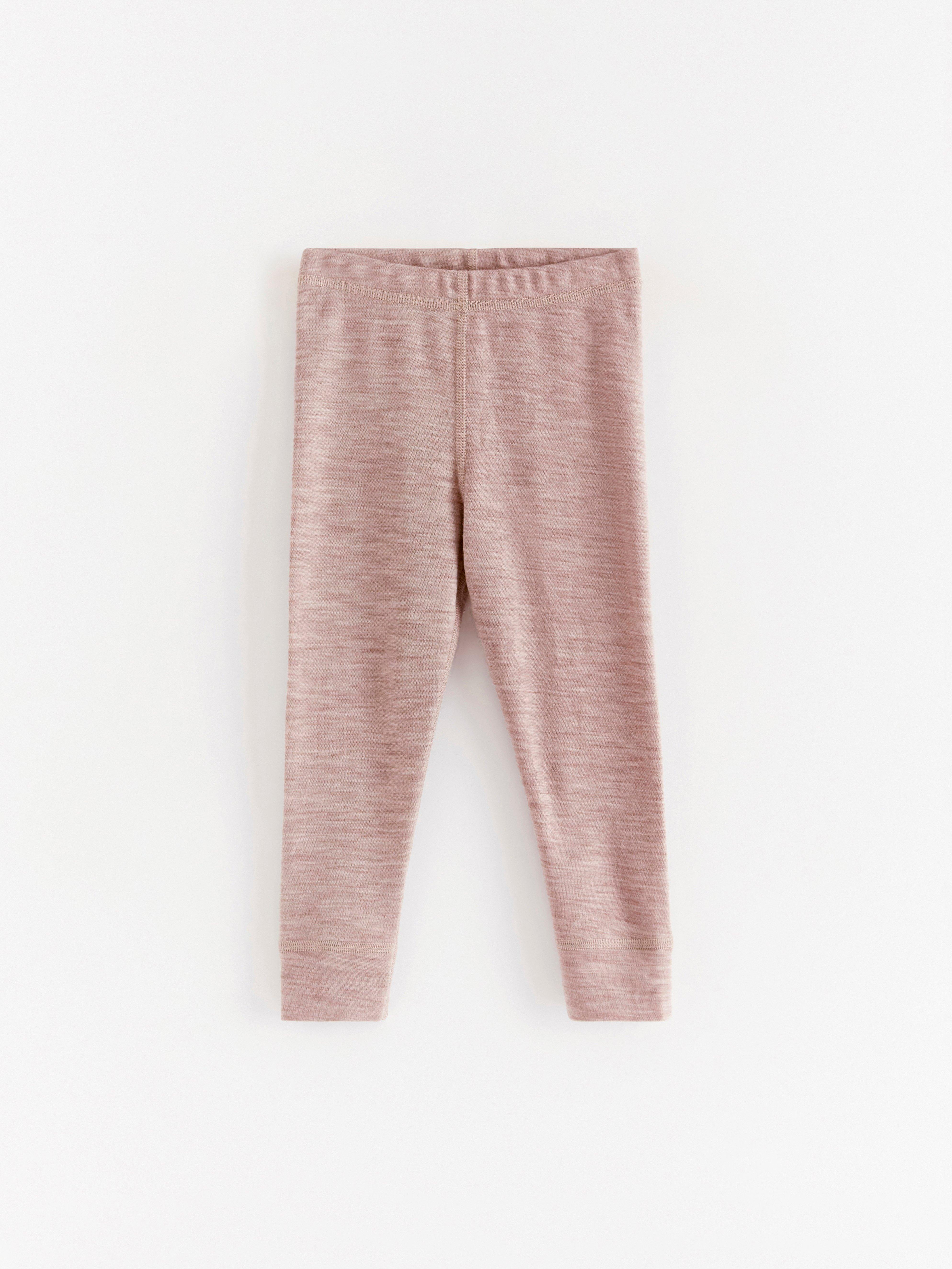Leggings i merinoull Light Beige Melange