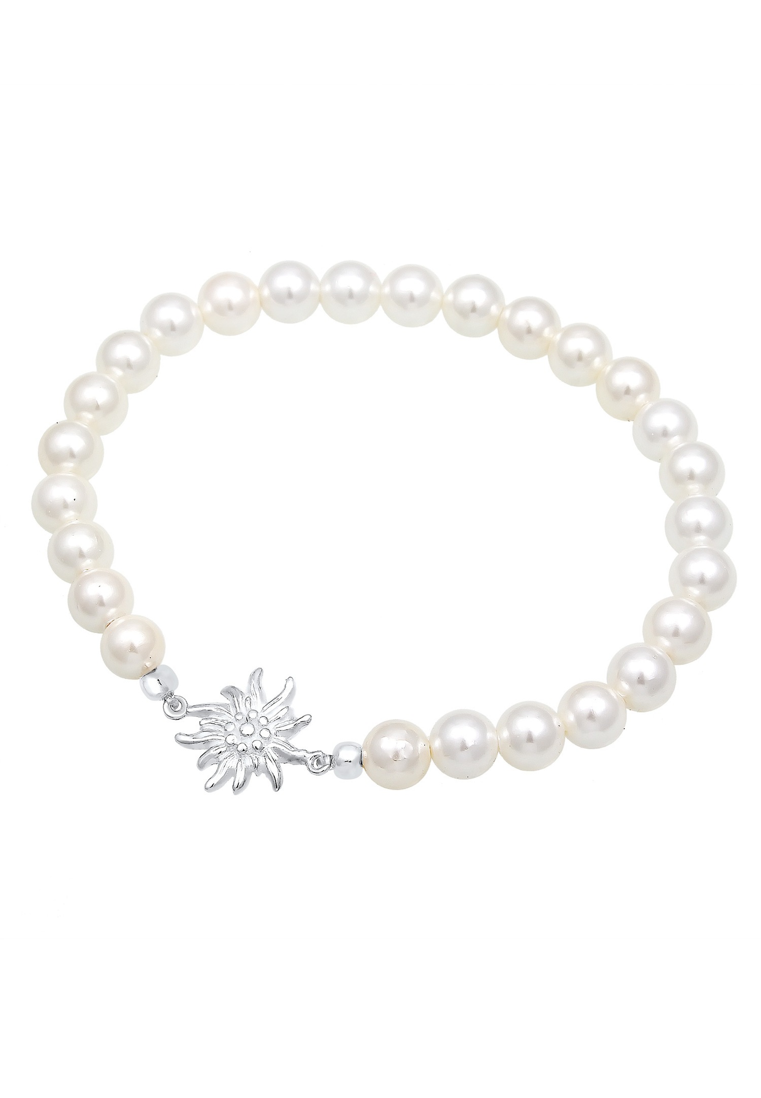 Elli Edelweiß traditionel Perles de Coquillage Bracelet Femme (925/1000) Argent
