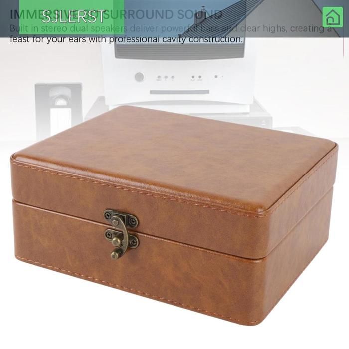 sjlerst Retro CD Player, Portable CD Player with Speakers, Retro Suitcase, CD Music Player with Video Player, Brown
