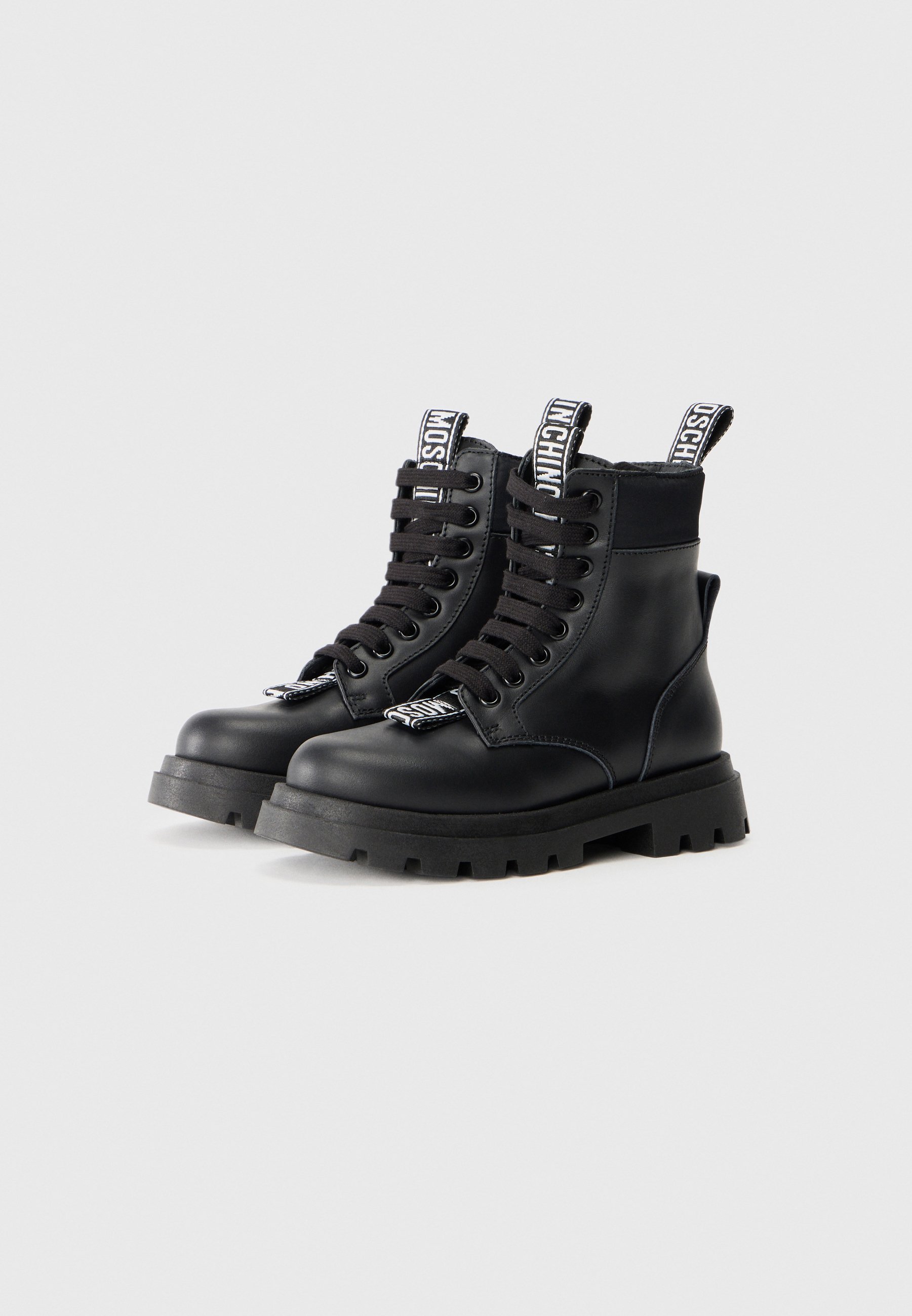 MOSCHINO UNISEX - Stivaletti stringati alla caviglia - neri