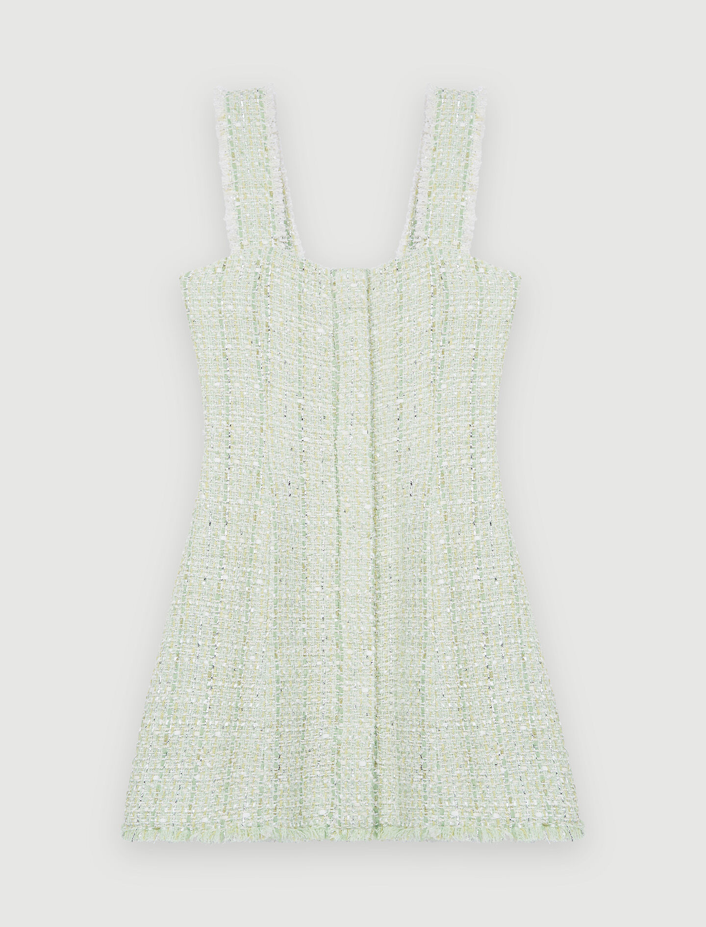 Rochie strălucitoare din tweed - Vert clair