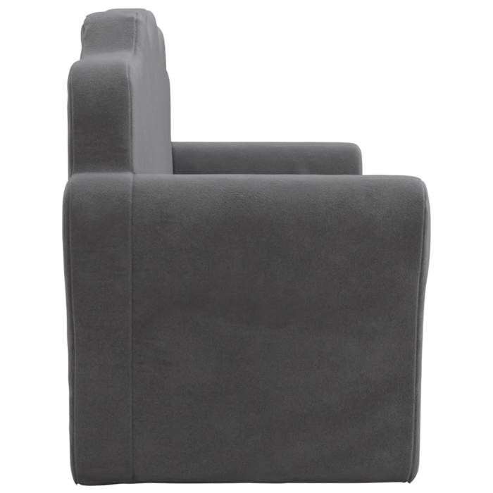 Divano per bambini a 2 posti - vidaXL - Antracite - Morbido peluche - 94x34x48 cm - Rivestimento sfoderabile - Imbottitura in schiuma spessa
