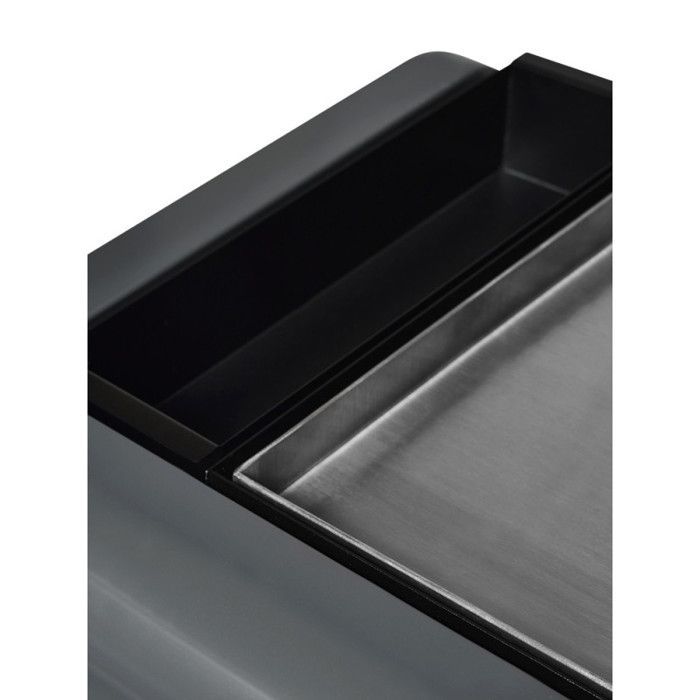 Lola Gun Metal Plancha Grill on Cart - Fire Pit - 3 Gas Burners - Stainless Steel Cooking Plate - 68.5 x 35.50 cm - 7.2 kW