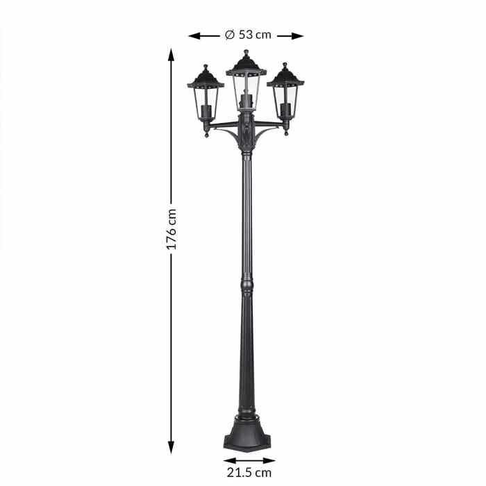 Lampadaire extérieur - MONZANA - Willow - 6 surfaces vitrées - IP44 - Aluminium moulé et verre