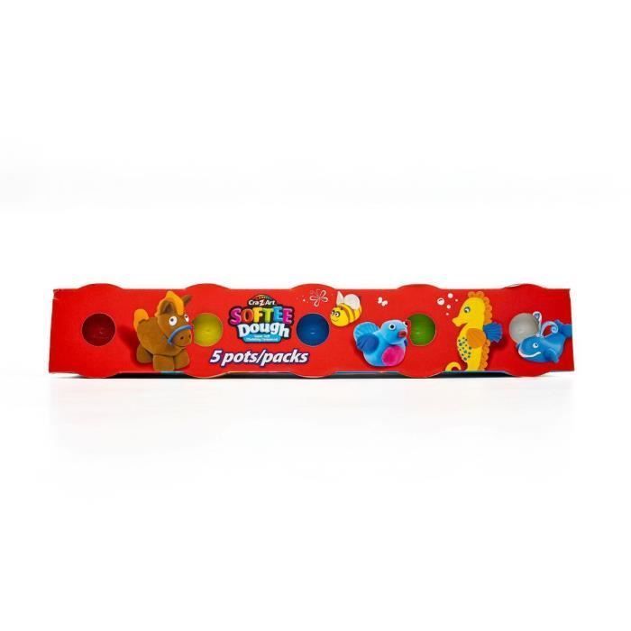 LEXIBOOK CRAZART - Set de 5 piezas de plastilina Softee: colores clásicos