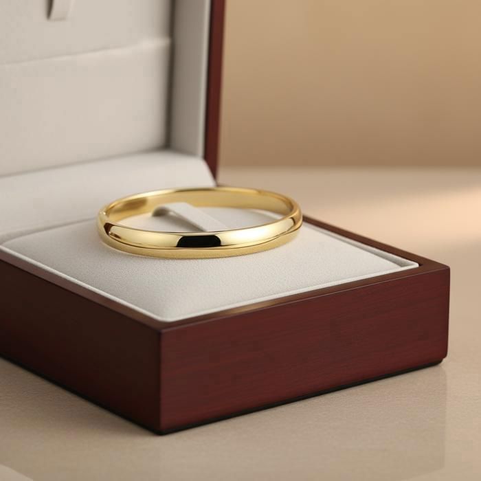 Pulsera - Mujer - Brazalete - Redonda - Lisa - Chapada en oro amarillo de 18k - 3 micras - 66 mm