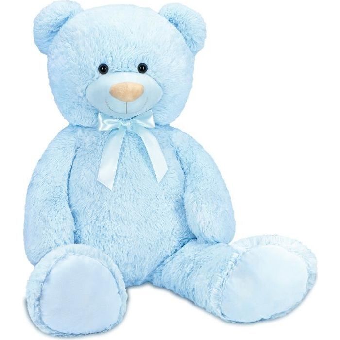 BRUBAKER Gigantische XXL Pluche Beer - Teddybeer - 100 cm - Lichtblauw - Ultrazacht & Schattig