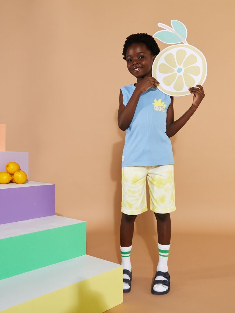 Bermudas de tejido polar - AMARILLO
