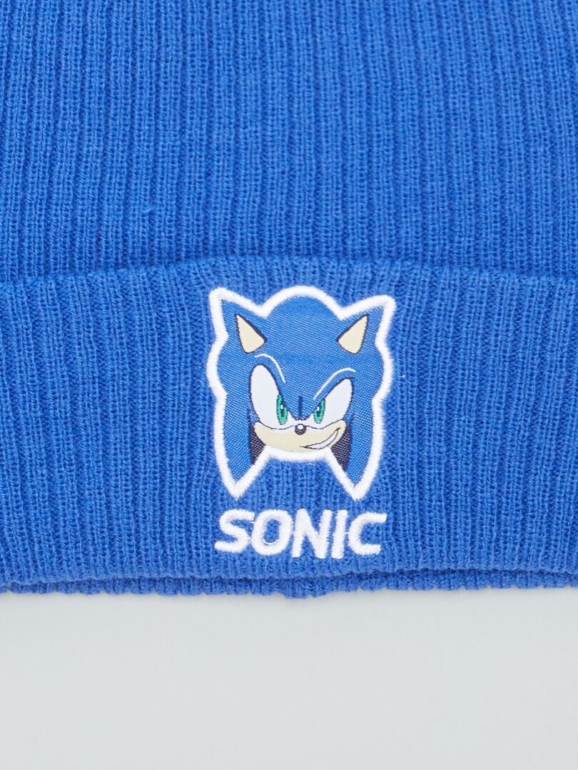 Gorro de malha canelada Stitch - AZUL