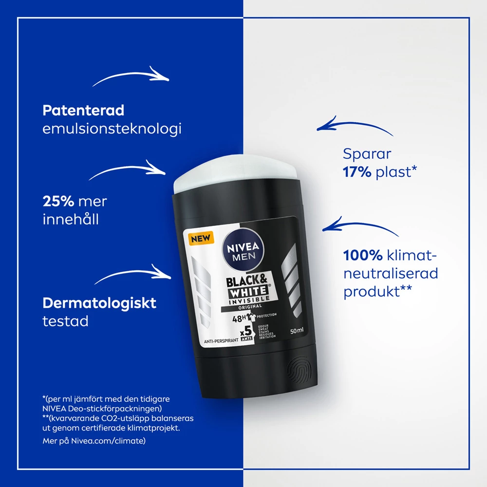 Black & White dezodor stift férfiaknak 50 ml - NIVEA
