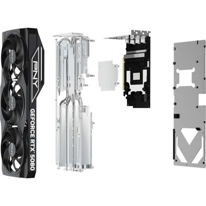 Carte graphique - PNY - GeForce RTX 5080 - 16 Go - Overclockée - PCIe 5.0 (VCG508016TFXPB1-O)