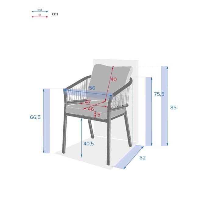 Lot de 2 fauteuils de jardin 