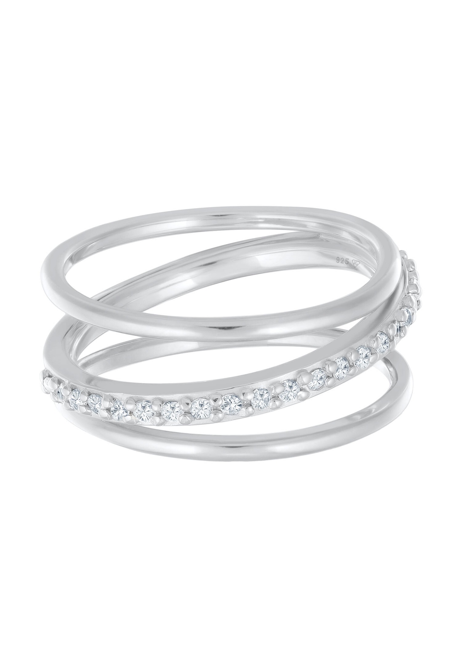 Elli Femmes Enroulement étincelant avec Zircon en Argent Sterling 925