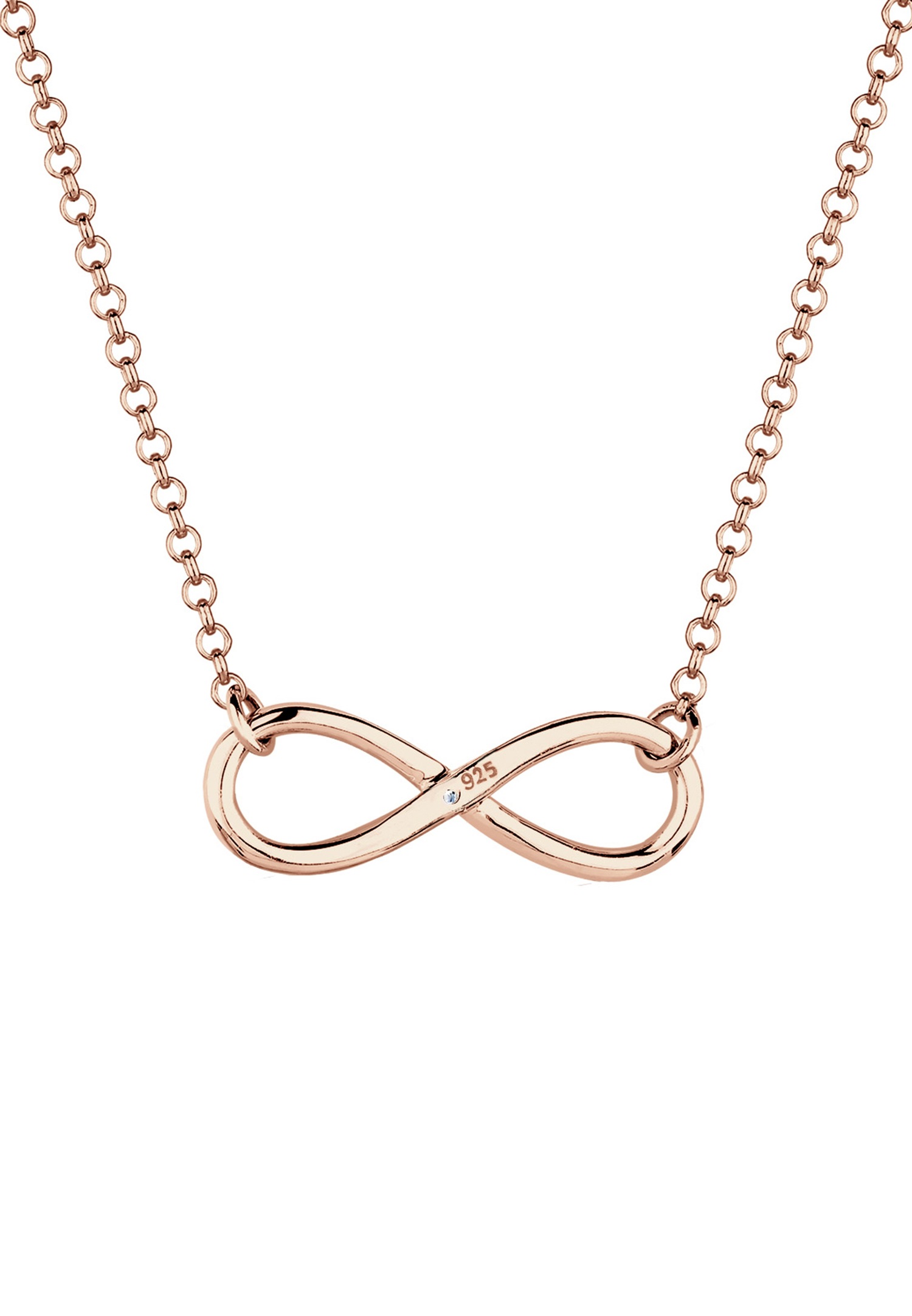 Elli DIAMONDS Femmes Infinité Pendentif Infini avec Diamant (0.03 ct.) en Argent Sterling 925