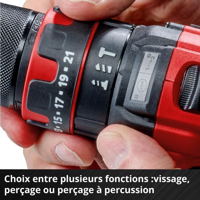 Einhell Perceuse visseuse à percussion sans fil TE-CD 18/44 Li-i (1x2,5Ah) PXC (18V) Livré avec Batterie 2,5Ah et Chargeur